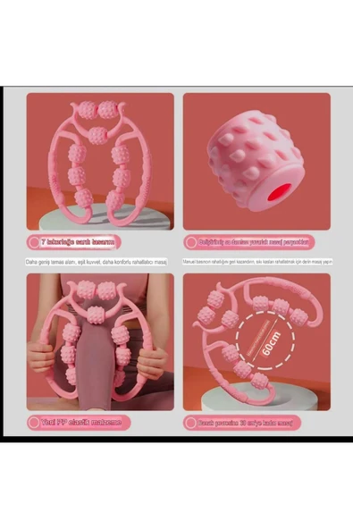 Kas Gevşetici Masaj Aleti 9 Tekerlekli Ayarlanabilir Lenf Drenaj Rulosu Bacak Kol Selülit - 3