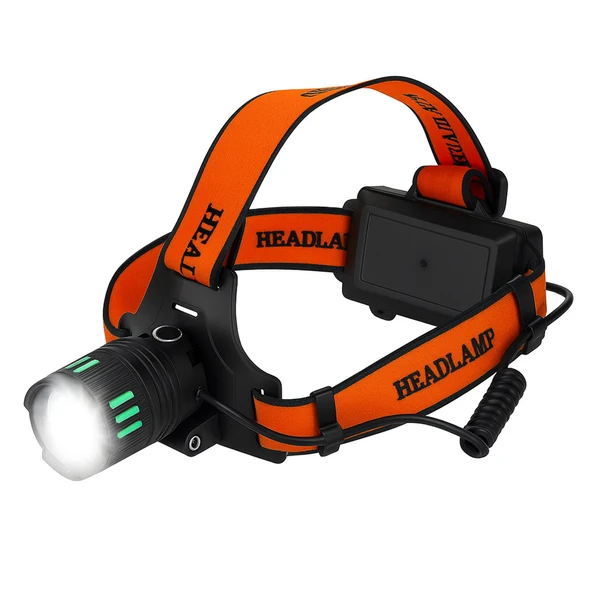 Kafa Lambası Zoomlu 60W Uzun Menzil Usb Şarjlı Powerbank Ledli Işık Su Geçirmez Kamp El Feneri - Resim 7