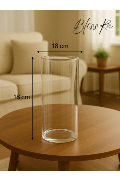 Blissra Tekli Borosilikat Mumluk- Boy 18 Cm Çap 8 cm (Mum Dahil Değildir) - 3