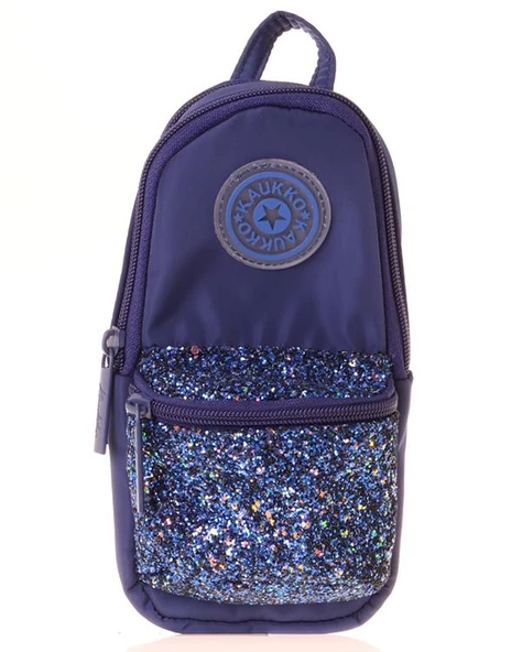 Kaukko Bright Junior Bag Kalem Çantası Taşlı Lacivert K2719