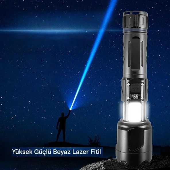 El Feneri 1500 Lümen Uzun Menzil Usb Şarjlı Powerbank Ledli Işık Kafa Lambası Su Geçirmez Kamp Led - Resim 5