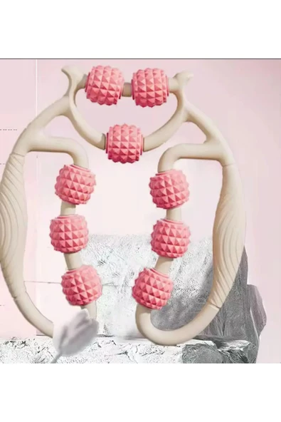 Kas Gevşetici Masaj Aleti 9 Tekerlekli Ayarlanabilir Lenf Drenaj Rulosu Bacak Kol Selülit - 6