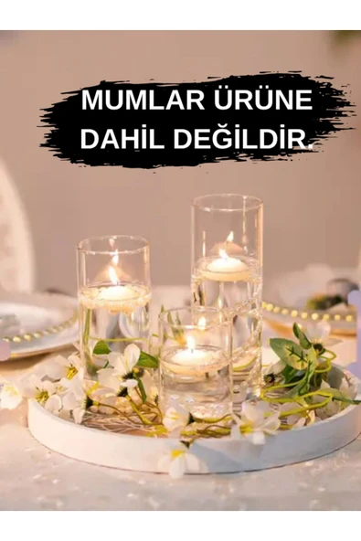 Paşabahçe 3 Lü Cam Vazo Silindir Mumluk - 2