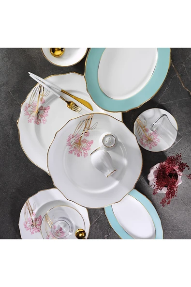 EVALİZA BUKET YEŞİL 42 PARÇA KAHVALTI TAKIMI ürün görseli