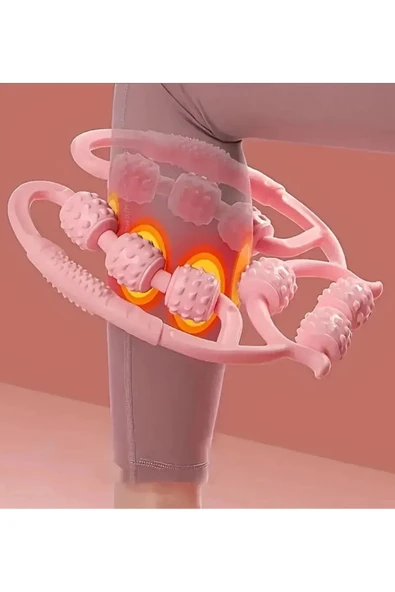 Kas Gevşetici Masaj Aleti 9 Tekerlekli Ayarlanabilir Lenf Drenaj Rulosu Bacak Kol Selülit - 5