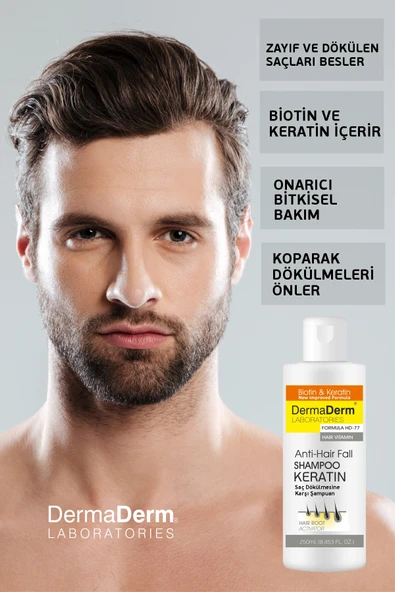 Dermaderm 2 Adet Biotin Ve Keratin Saç Dökülmesine Karşı Hızlı Sac Uzatan Dolgunlaştırıcı Onarıcı Besleyici Şampuan 2 x 250 ml. - 5