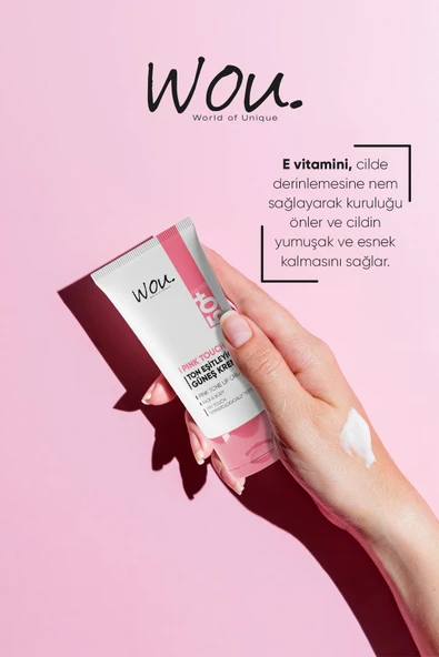 WOU World of Unique Wou Pink Touch Ton Eşitleyici Ve Aydınlatıcı Yüksek Koruma Etkili Spf50 Güneş Kremi 50ml-tüm Ciltl - 3