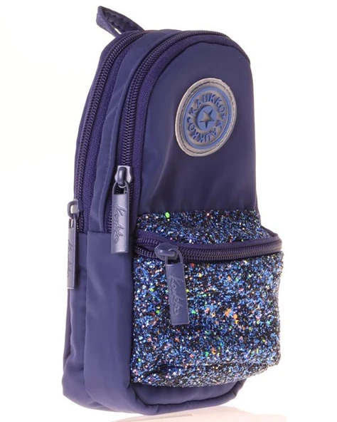 Kaukko Bright Junior Bag Kalem Çantası Taşlı Lacivert K2719 - 2