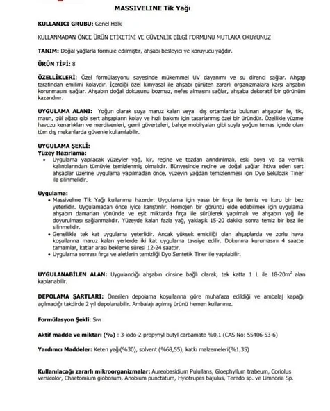 Dyo Massiveline Tik Yağı Şeffaf 5 Lt - 2