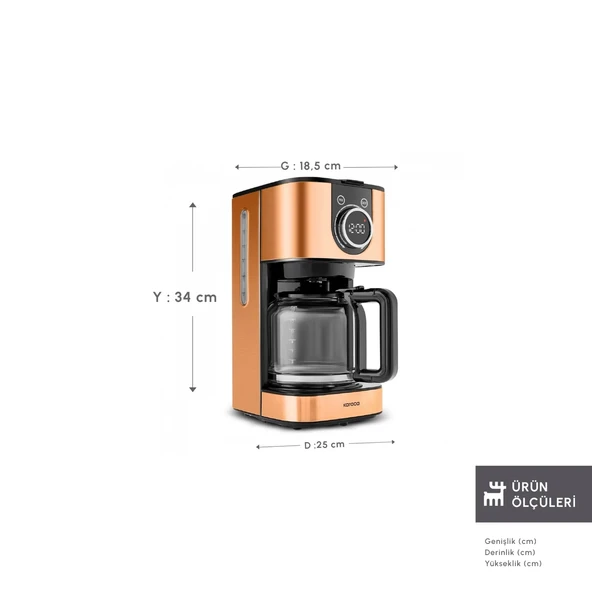 Karaca Series 2303 Inox Filtre Kahve Makinesi Bronze - Resim 3