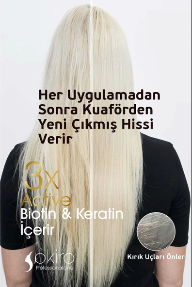 Okiro Besleyici Onarıcı ve Güçlendirici Keratin ve Biotin İçeren Saç Bakım Kremi 1000 ml. - 3