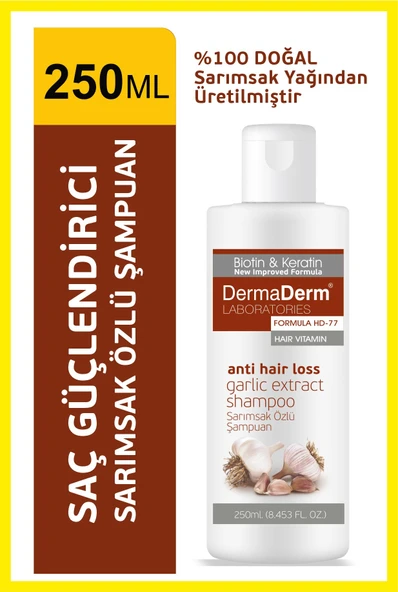 Dermaderm Saç Dökülmesine Karşı Biotin Ve Keratin Içeren Sarımsak Özlü Şampuan 250ml. - 6