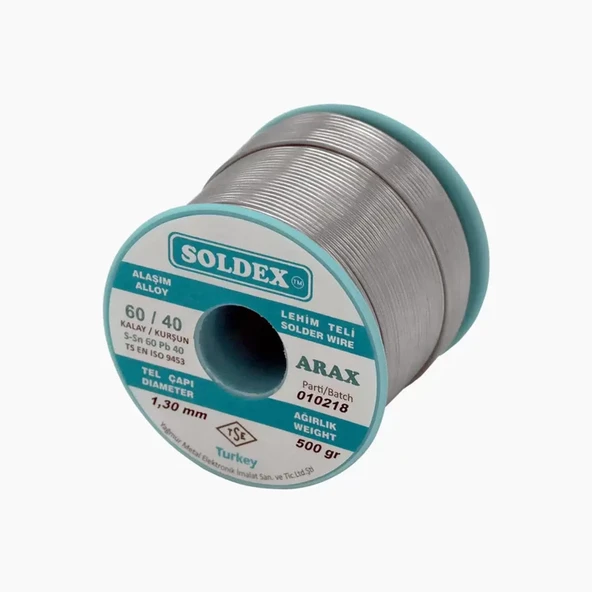 Soldex Arax 60-40 Lehim Teli 500 Gr 1.6 mm - Sn:60 / Pb:40