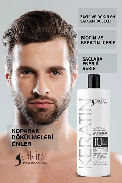 Okiro Besleyici Onarıcı ve Güçlendirici Keratin ve Biotin İçeren Saç Bakım Kremi 1000 ml. - 5