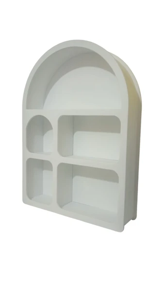 MDF Boyalı Dekoratif Kahve Köşesi Rafı - Duvara Monte Edilebilir - Çok Amaçlı Raf