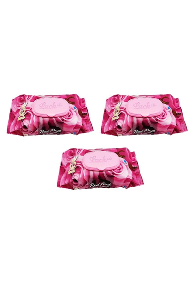 3 Paket Red Rose Islak Havlu Mendil 90 Adet Kapaklı Gül Kokulu - 1