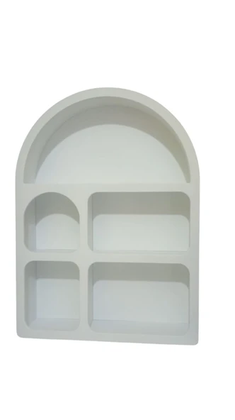 MDF Boyalı Dekoratif Kahve Köşesi Rafı - Duvara Monte Edilebilir - Çok Amaçlı Raf - 4