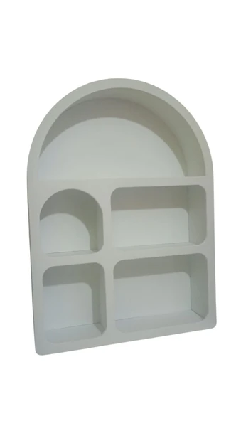 MDF Boyalı Dekoratif Kahve Köşesi Rafı - Duvara Monte Edilebilir - Çok Amaçlı Raf - 3