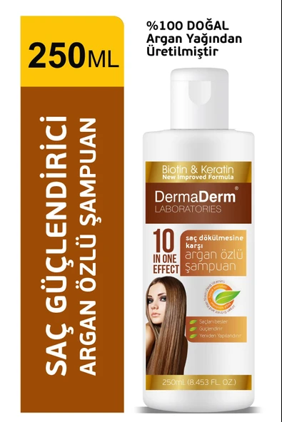 Dermaderm Argan Yağı Keratin Biotin İçerikli Güçlendirici Hızlı Onarıcı Saç Bakım Şampuanı 250 ml. - 6
