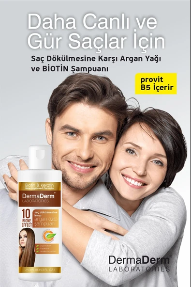 Dermaderm Argan Yağı Keratin Biotin İçerikli Güçlendirici Hızlı Onarıcı Saç Bakım Şampuanı 250 ml. - 5