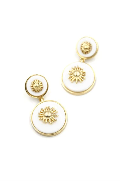 Güneş Küpe - Beyaz - Resim 2