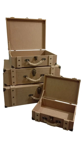 MDF 4'lü Dekoratif Bavul Seti - 4