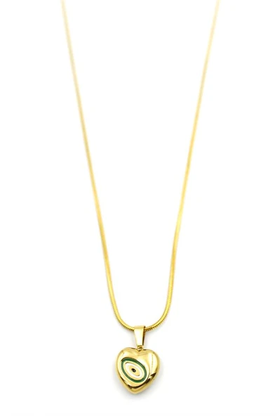 Kalp Kolye - 60 cm - Altın - 2