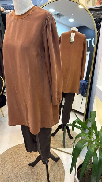 MİSSWHENCE İpek Tunik 37025 oranj - Resim 4