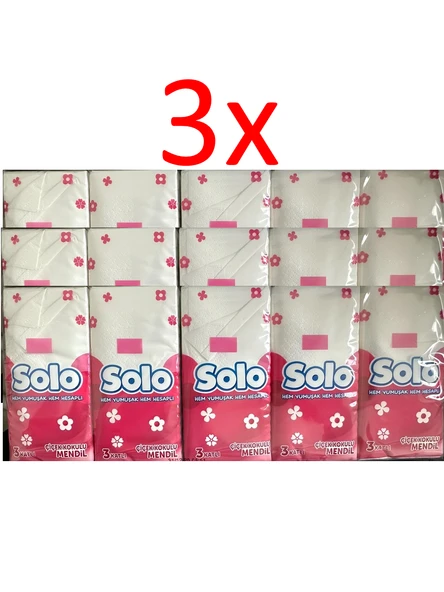 Solo Çiçek Kokulu Cep Mendili 10'lu Paket (3 Adet) - 1