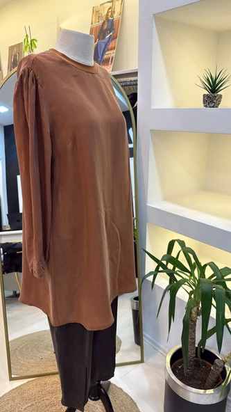 MİSSWHENCE İpek Tunik 37025 oranj - Resim 3