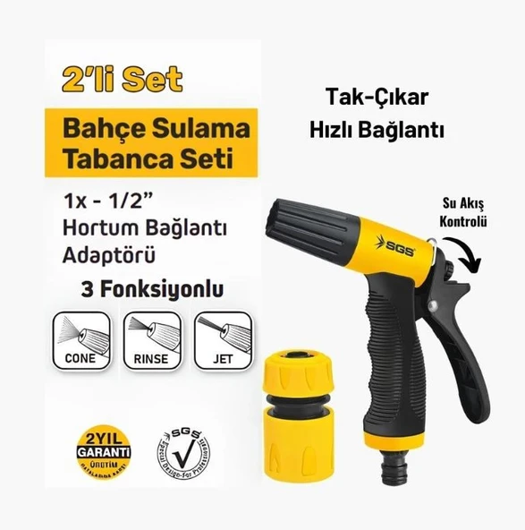 Sgs 3 Fonksiyonlu Bahçe Sulama Tabancası 2 Parça - 3