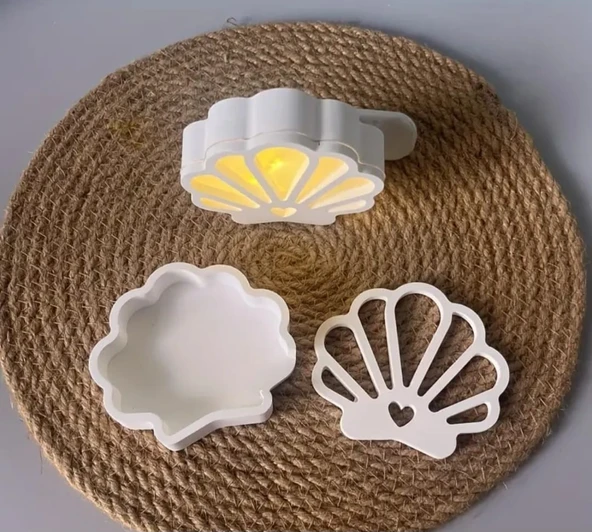 Beton Okyanus Kabuğu Ambiyans Siluet Lambası Minimalist - 2