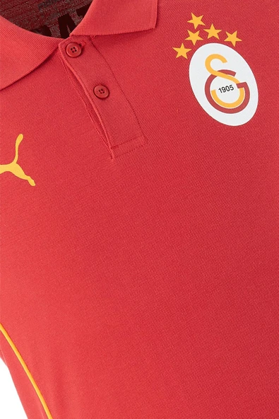 Galatasaray Orijinal Lisanslı Polo Yaka Kırmızı Antrenman 5 Yıldızlı T-Shirt + Şal Kaşkol  Set Hediyelik Ahşap Kutulu - Resim 7