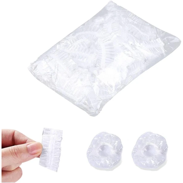 100 Adet Su Geçirmez Kulak Örtüleri Su Geçirmez Kulak Kapları Duş İçin - 4