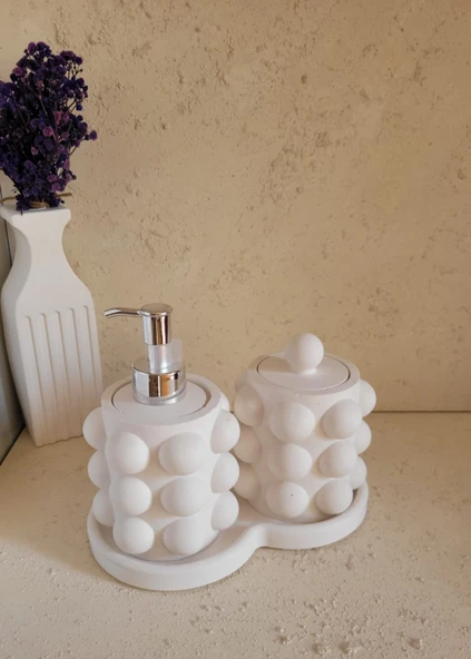 Beton Buble Sıvı Sabunluk Set - 4