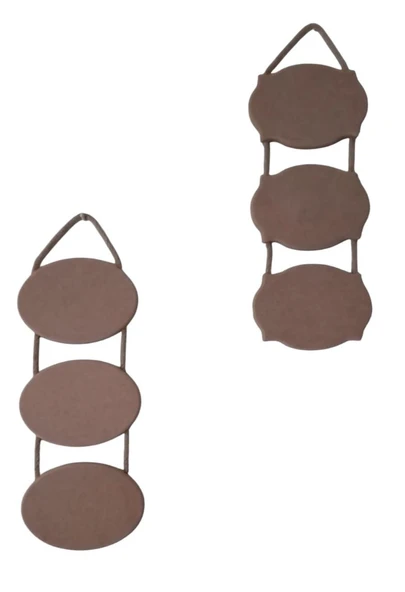 MDF 2'li Dekoratif Oval Kapı Askılığı, Duvar Süsü