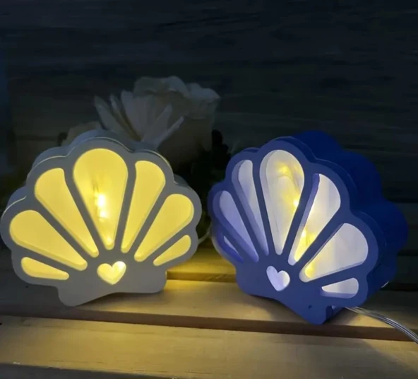 Beton Okyanus Kabuğu Ambiyans Siluet Lambası Minimalist - 4