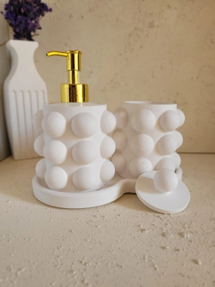 Beton Buble Sıvı Sabunluk Set