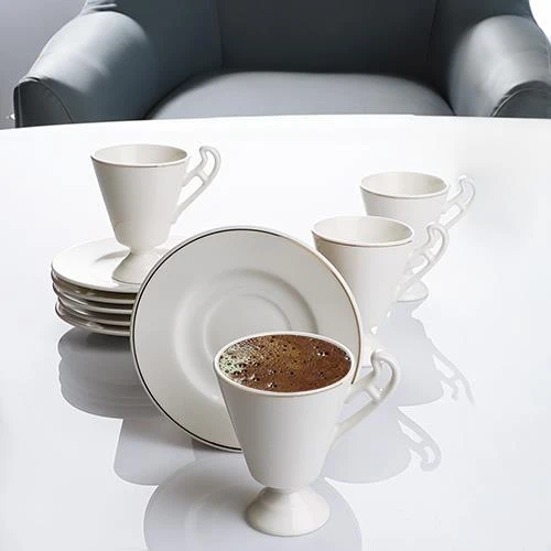 YKN-08 NEW BONE 6 LI YALDIZLI FINCAN TK. WHITE GOLD