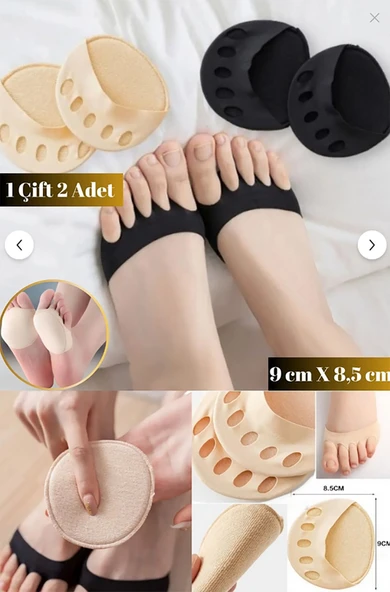 Bir Çift Ayak Parmak Altı Destek Pedi 9 cm Pamuklu Kumaş, Ağrı Önleyici Taban Nasır Koruyucu ürün görseli 1