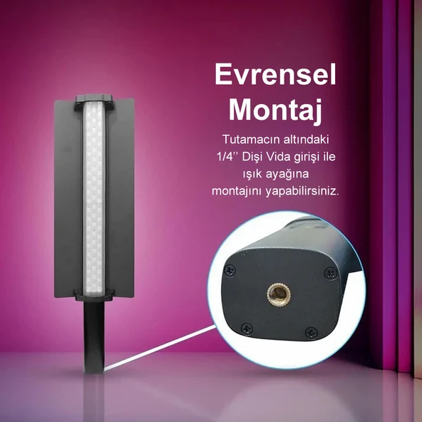 Gdx LP550 RGB Led Şarj Edilebilir Fotoğrafçılık ve Video için Renkli Işık Çubuğu - 8