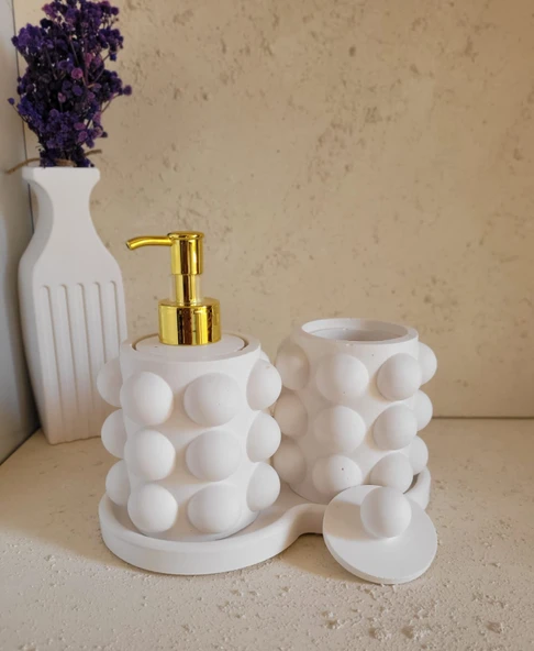 Beton Buble Sıvı Sabunluk Set - 3