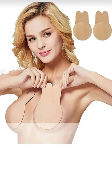 Premium Hayalet Sütyen Meme Ucu Kapatma Krem Bant S/M/L Beden Bej A kalite 1 Çift - Resim 3