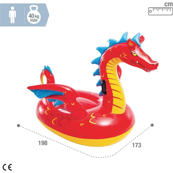 Intex Tutmaçlı Mistik Ejderha Binici Deniz Yatağı Havuz Yatağı 198×173cm - Resim 6