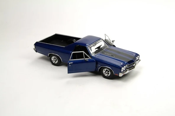 MotorMax 1970 Chevy El Camino SS mavi 396 1/24 Model Araba - Resim 3