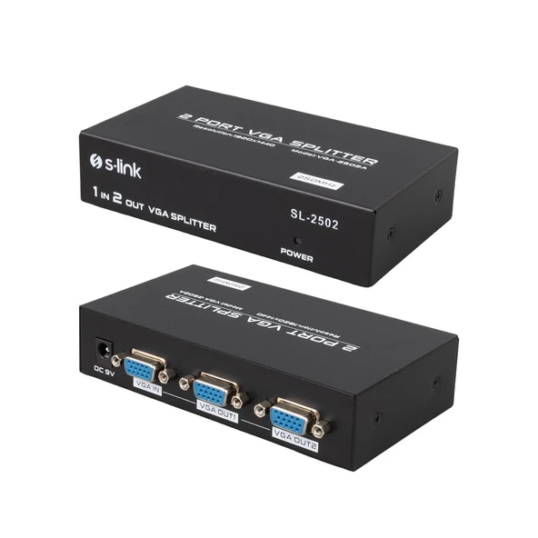 S-Link SL-2502 2 Port Vga Splitter Dağıtıcı - Resim 2