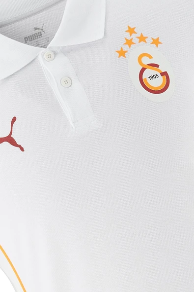 Galatasaray Orijinal Lisanslı Polo Yaka Beyaz Antrenman 5 Yıldızlı T-Shirt + Şal Kaşkol Set Hediyelik Ahşap Kutulu - Resim 6