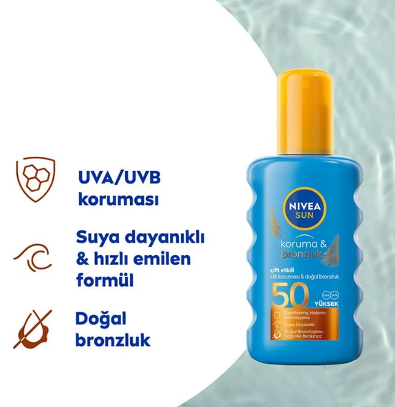 Nivea Koruma Ve Bronzluk Güneş Spreyi Spf50+ 200 Ml - 2