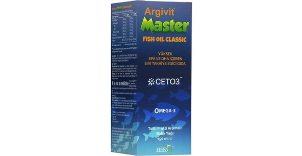 Argivit Master Fish Oil Yüksek Omega-3 (3000mg) İçeren Balık Yağı 150 ml - Tutti Frutti Aromalı - Resim 3