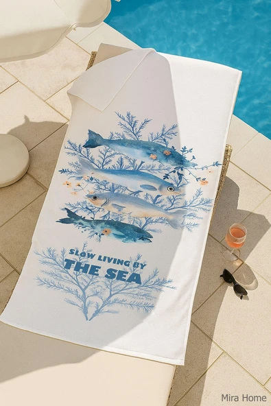 Unisex Baskılı Plaj Deniz Havuz Havlusu %100 Pamuk 70x145 Cm Wonderfull - 7